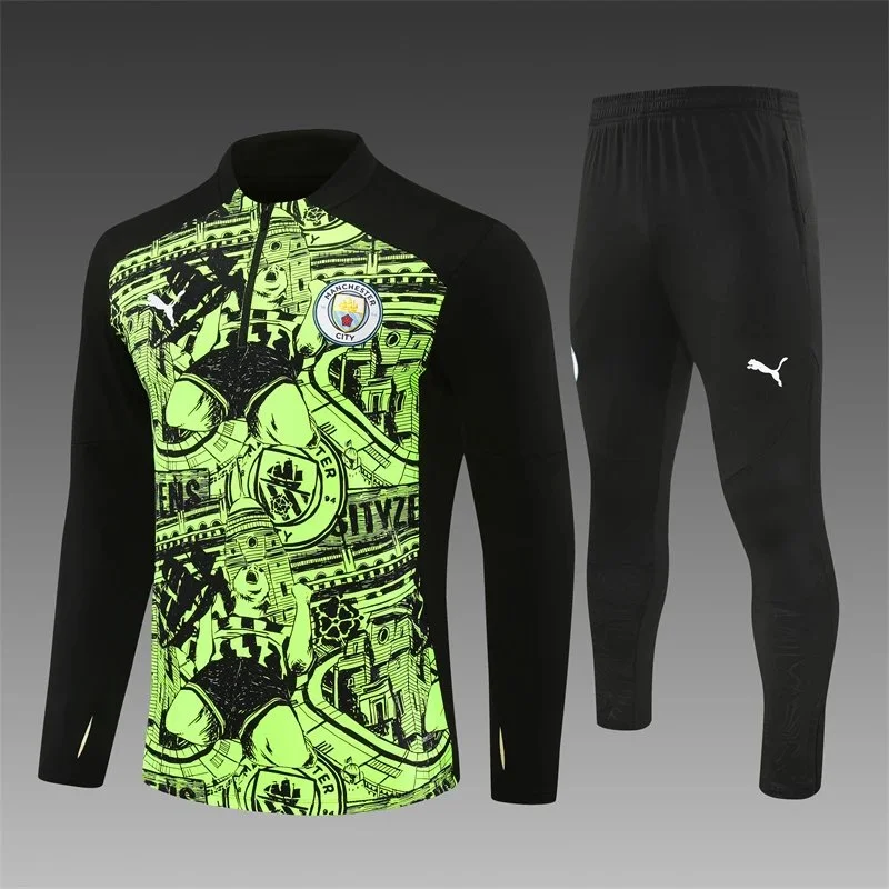 Puma Manchester City Black & Green Training Suit