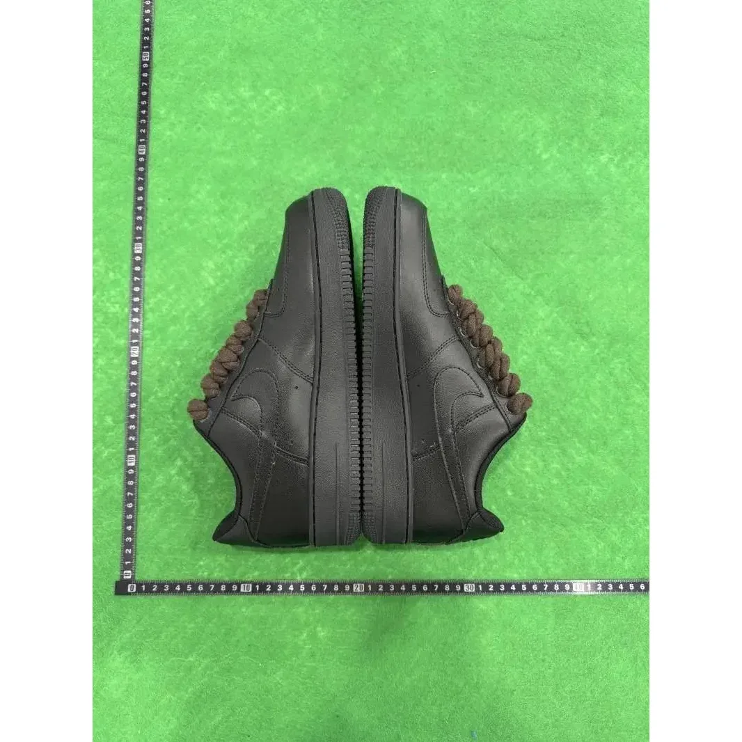 Nike Air Force 1 Triple Black Brown Laces Sneakers