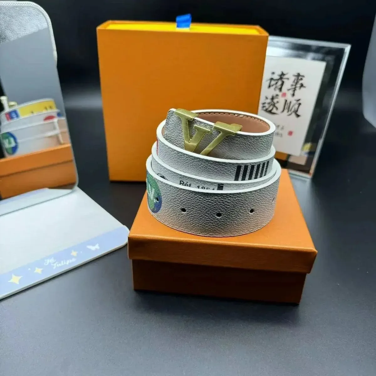 Louis Vuitton Tabi Belt White Gold Buckle