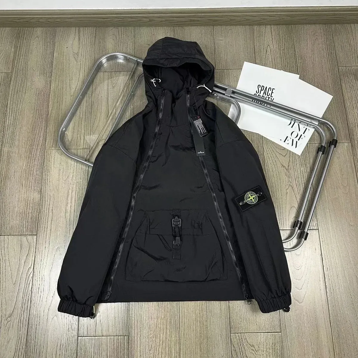 Stone Island 68-15 Black Hooded Jacket