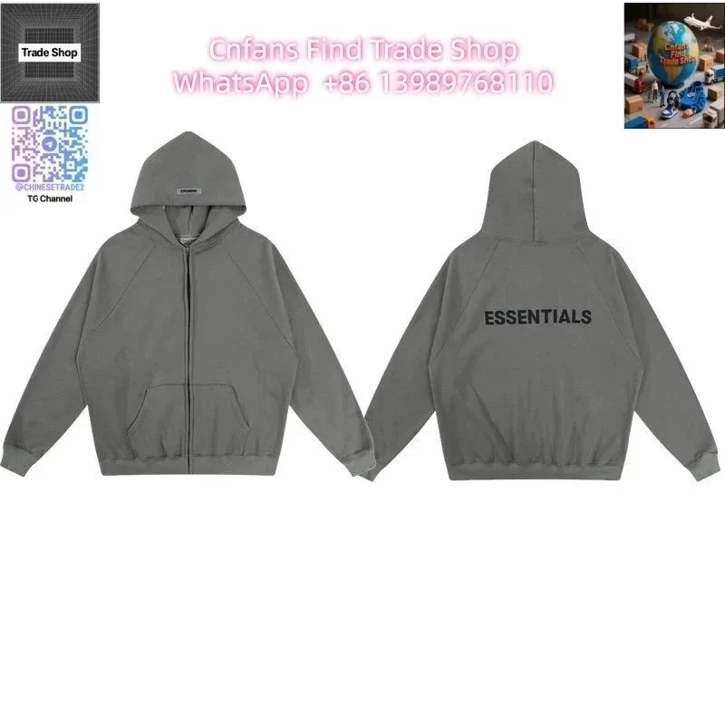 Fear of God Essentials 03 ZIP Grey Hoodie