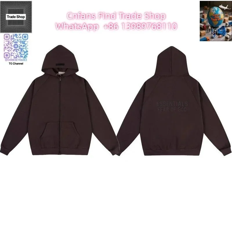 Fear of God Essentials 01 ZIP Hoodie Black