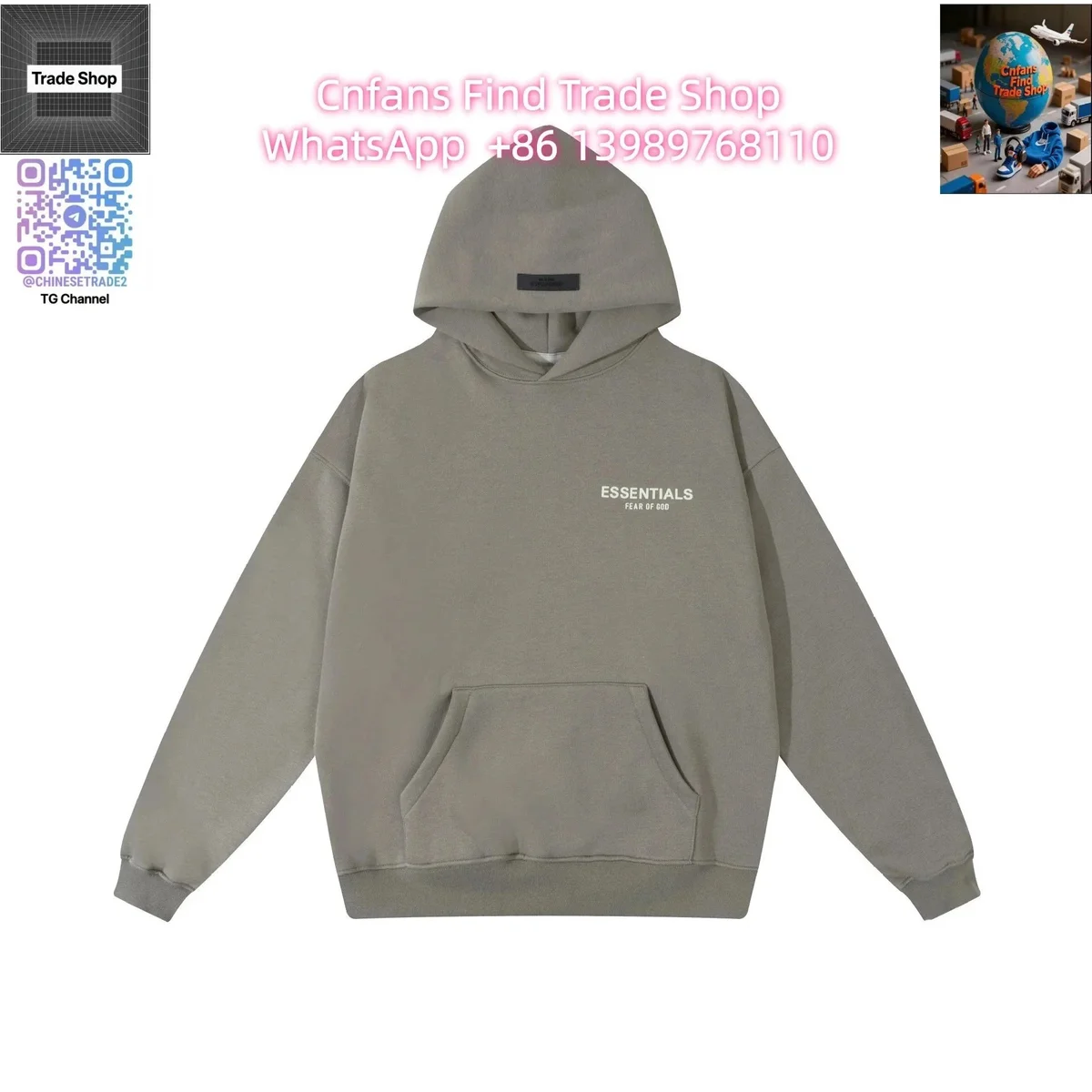 Fear of God Essentials Hoodie Olive