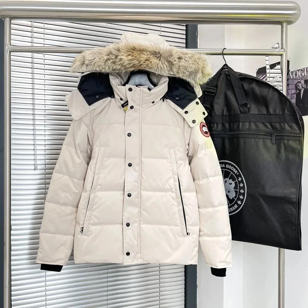 Canada Goose Chilliwack Off-White Parka with Fur Hood