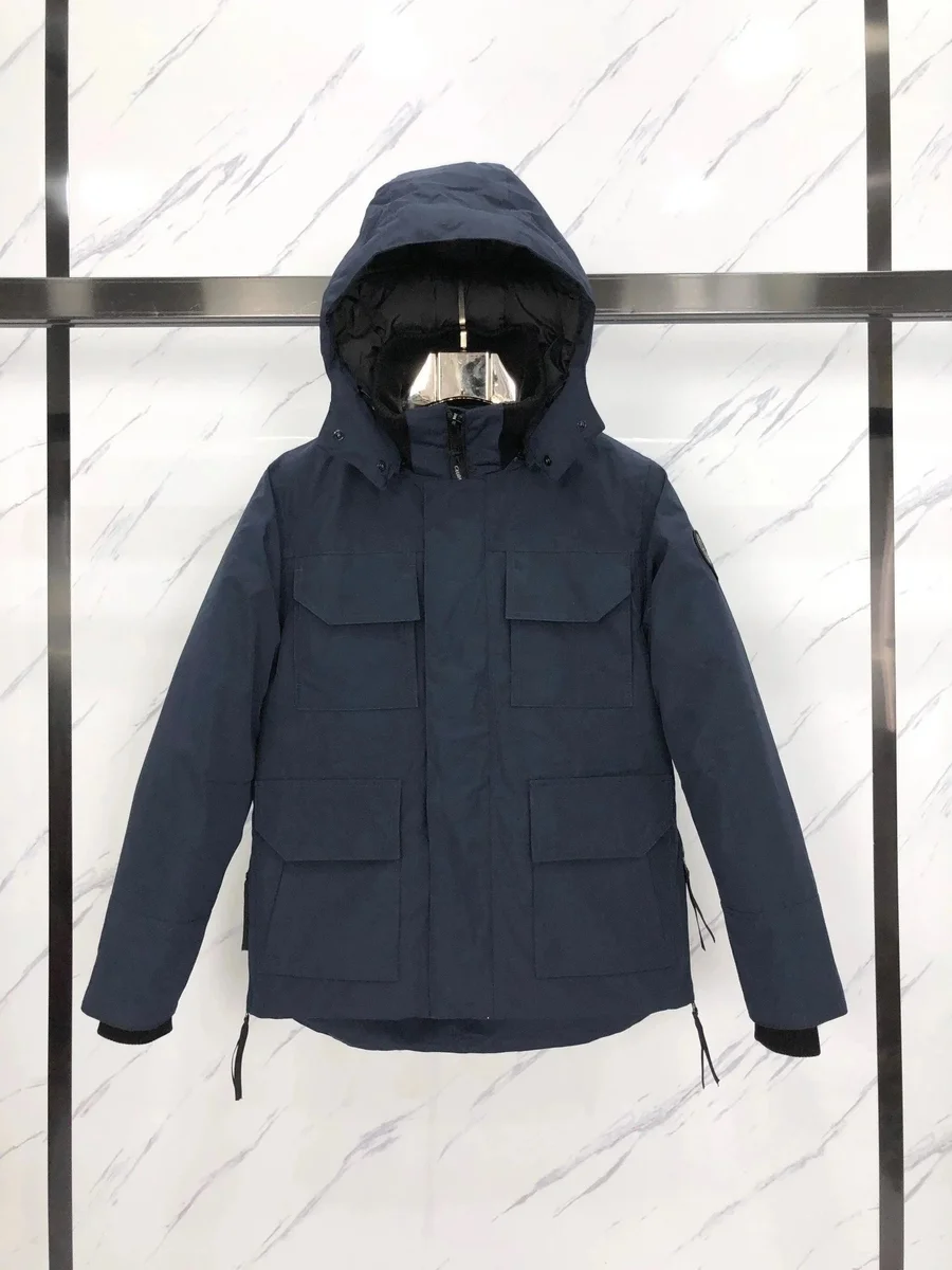 Navy Hooded Parka Coat