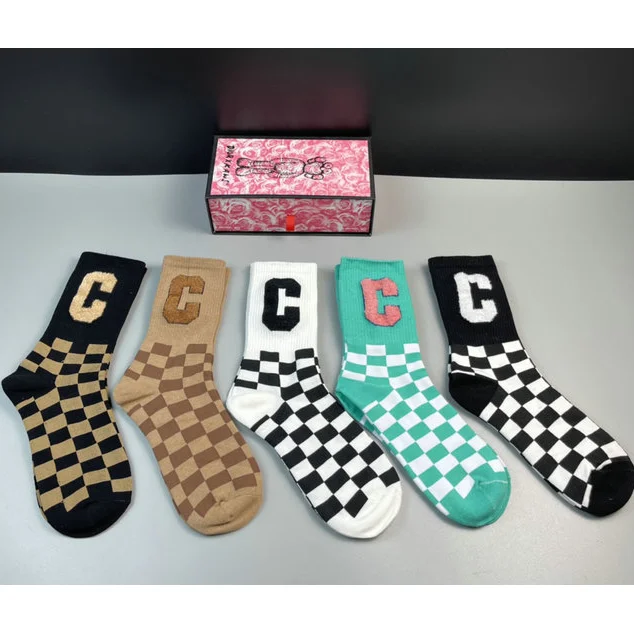 Checkerboard Socks with Letter C - Unisex