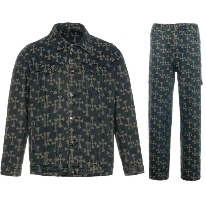 Chrome Hearts CH Cross Denim Jacket & Pants Set