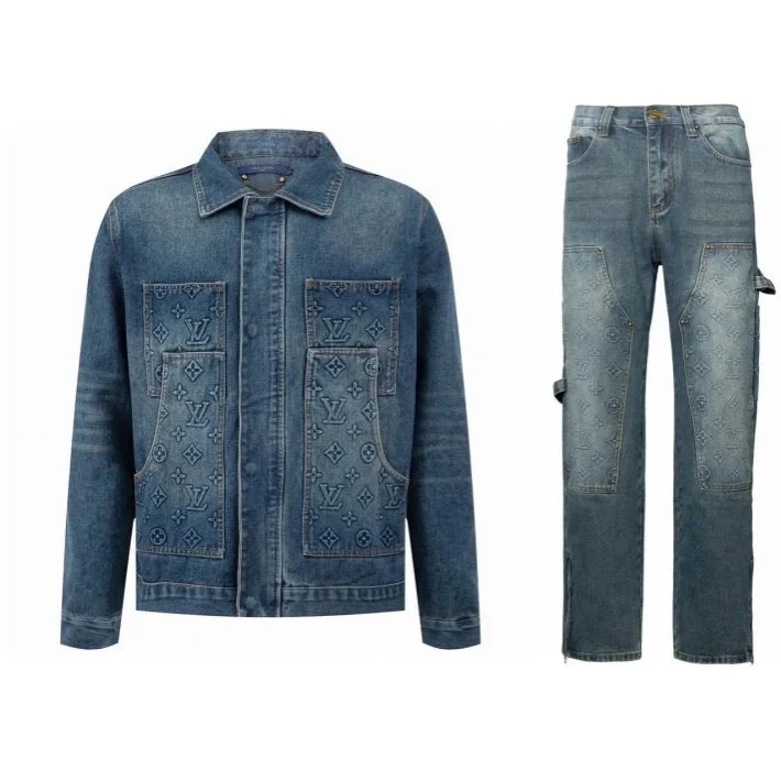 Louis Vuitton Monogram Denim Jacket & Jeans Set