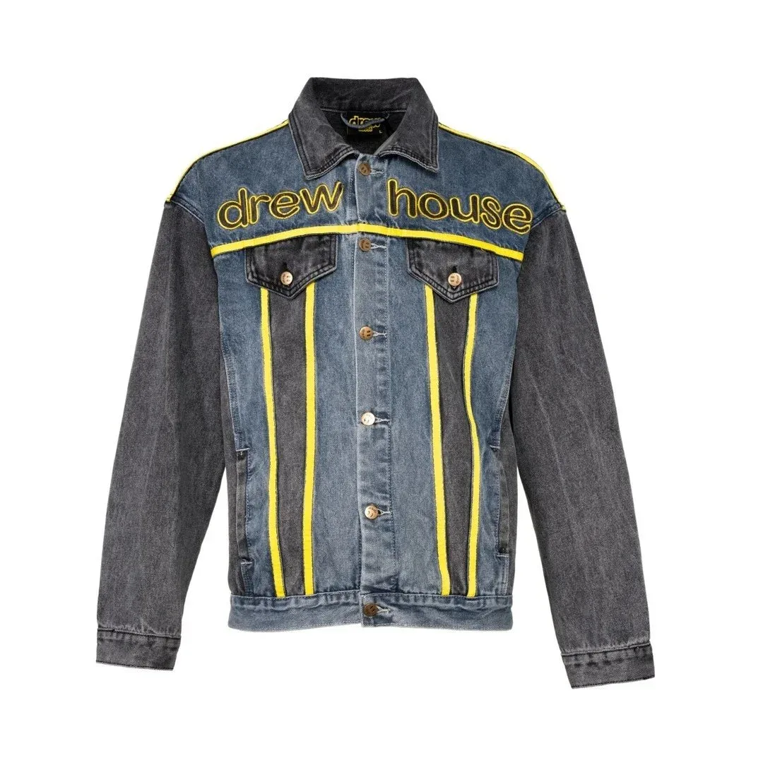 Drew House Denim Jacket with Yellow Embroidery