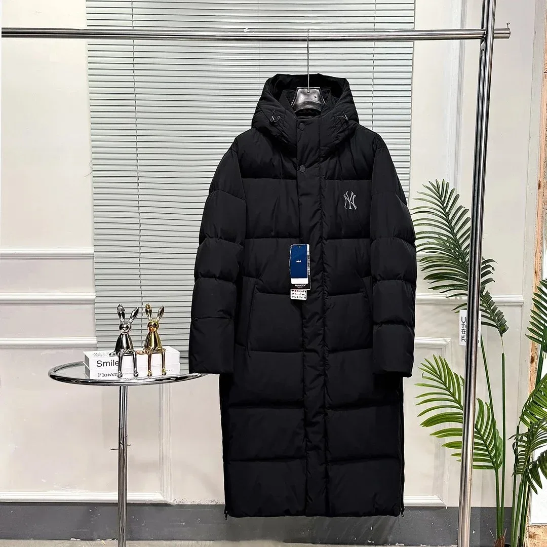 New York Yankees Long Puffer Coat Black Parka