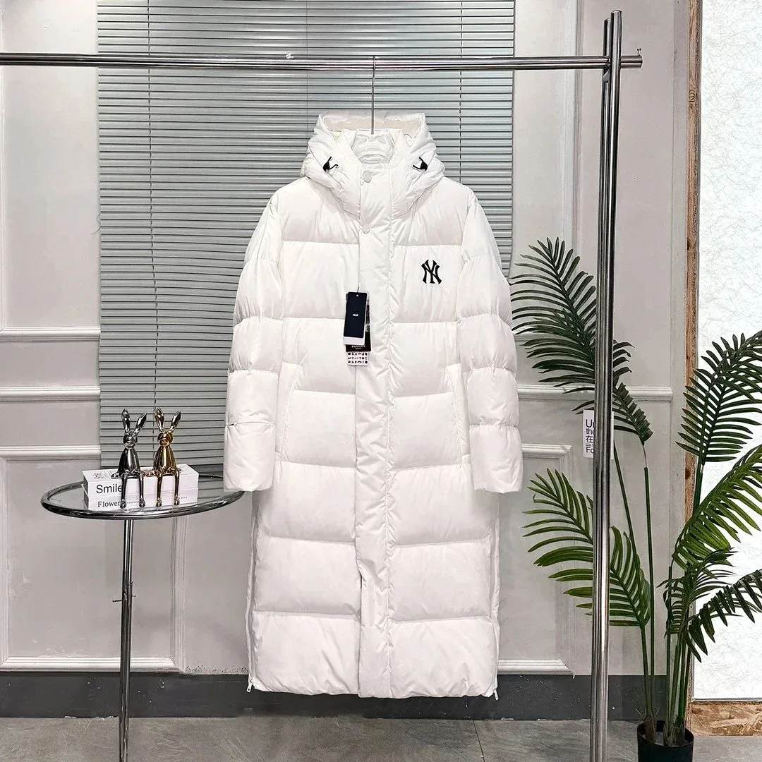 New York Yankees White Long Puffer Coat