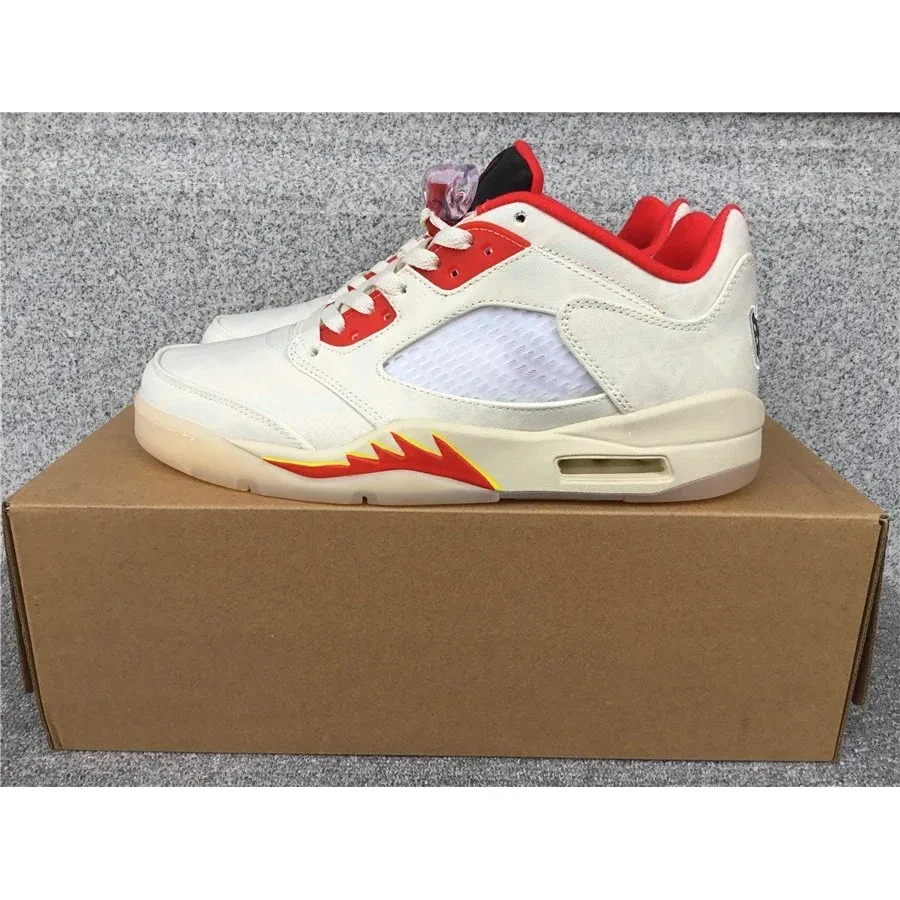 Air Jordan Air Jordan 5 Low '07 Sail/University Red Sneakers