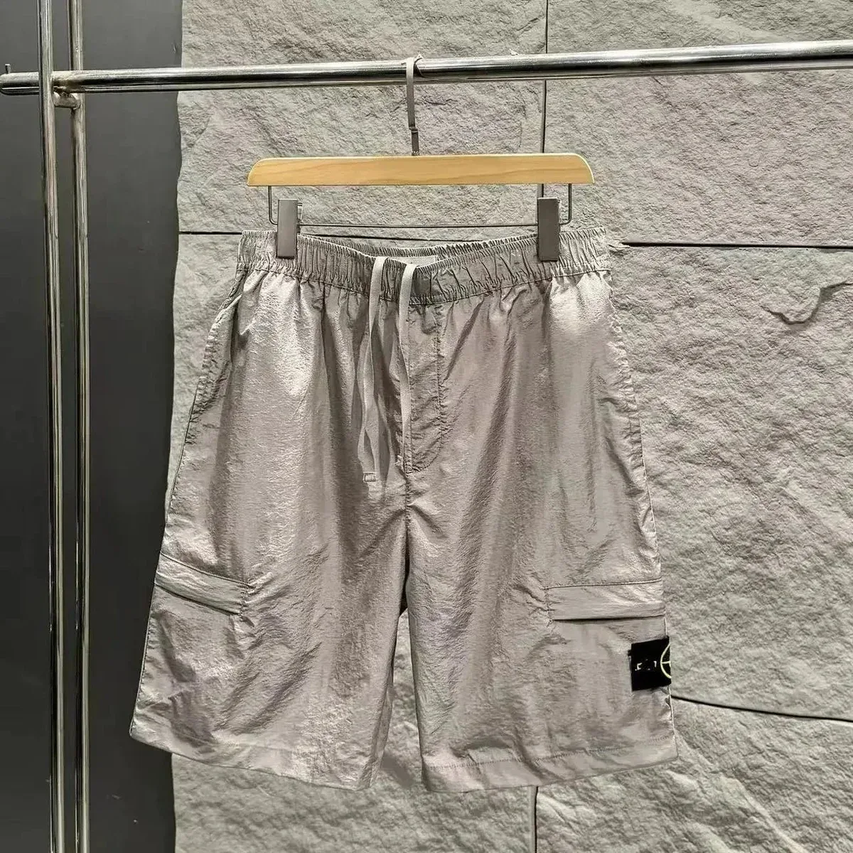 Stone Island Shadow Project Silver Cargo Shorts
