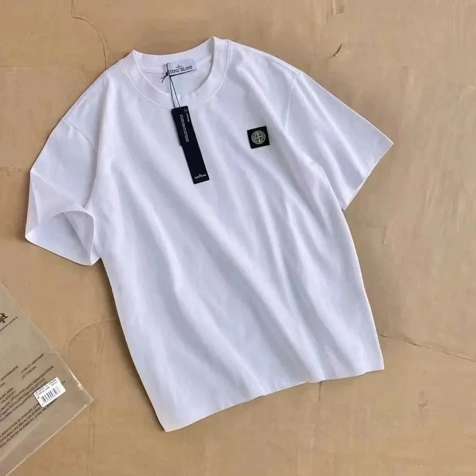 Stone Island White Solid T-Shirt