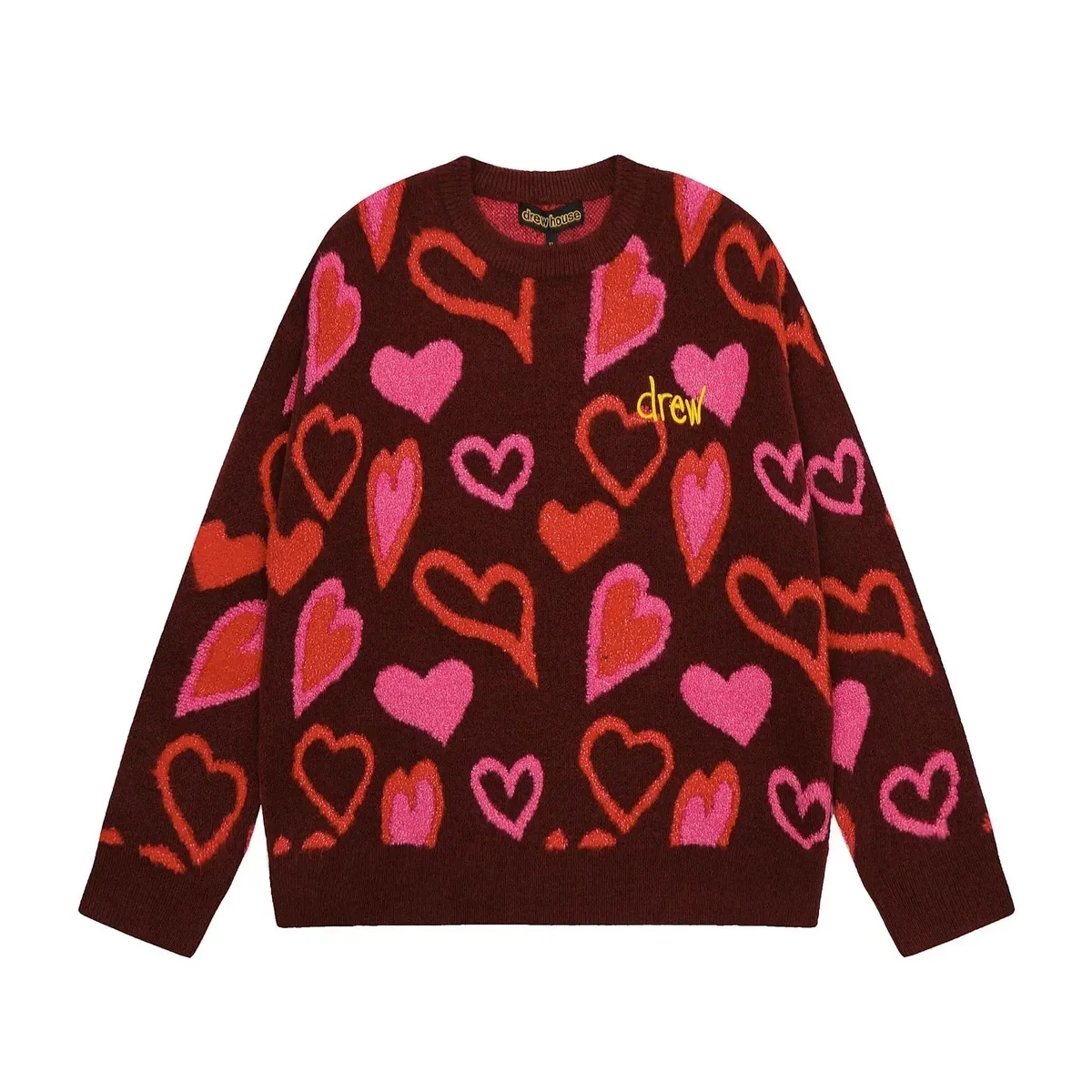 Drew House Heart Print Crewneck Sweater