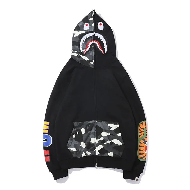 A Bathing Ape BAPE STA Shark Hoodie Black/Color Camo