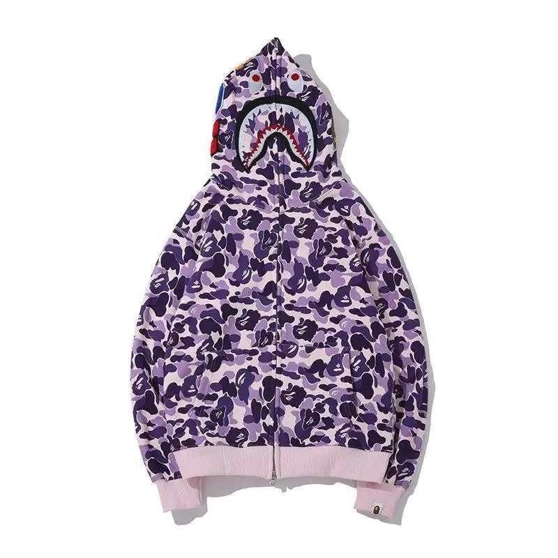 A Bathing Ape ABC Camo Shark Hoodie Purple