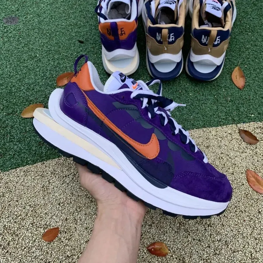 Nike Sacai VaporWaffle Purple Orange Sneakers