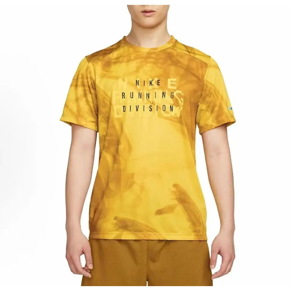Nike Running Division Yellow Tie-Dye T-Shirt