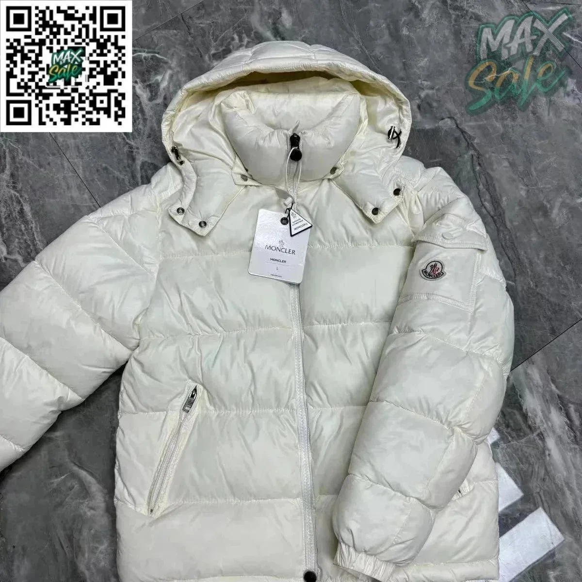 Moncler Cream White Parka Winter Jacket