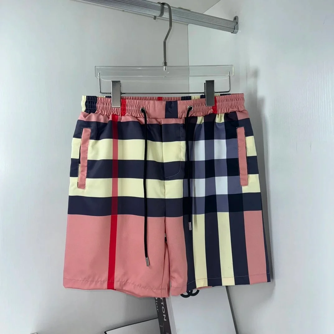 Striped Plaid Shorts Solid Colorway Casual Shorts