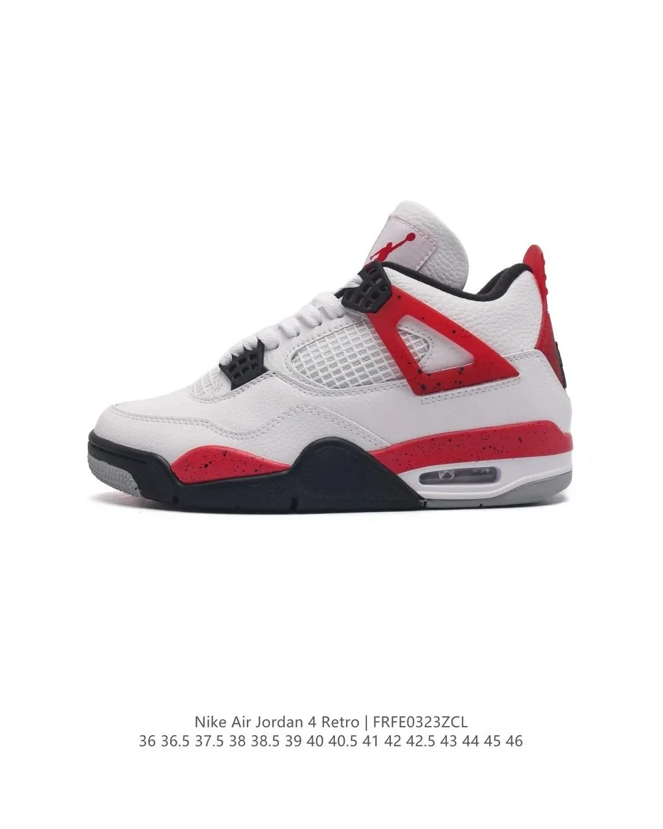 Nike Air Jordan 4 Retro White/Red/Black Sneakers