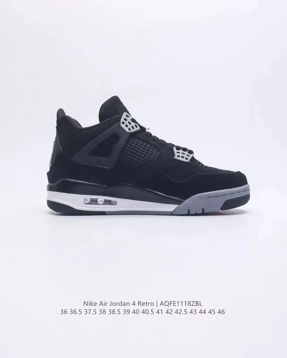 Nike Air Jordan 4 Retro Black Cement Sneakers