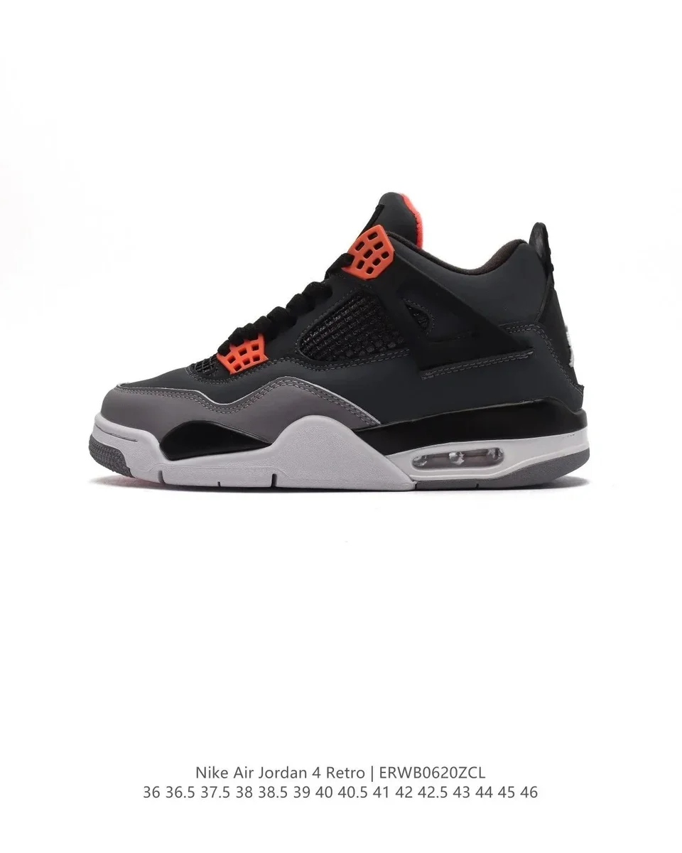 Nike Air Jordan 4 Retro Black/Orange Sneakers