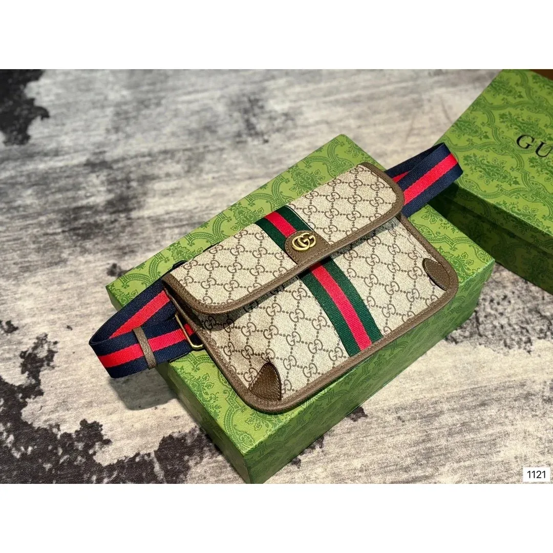 Gucci GG Supreme Web Stripe Belt Bag