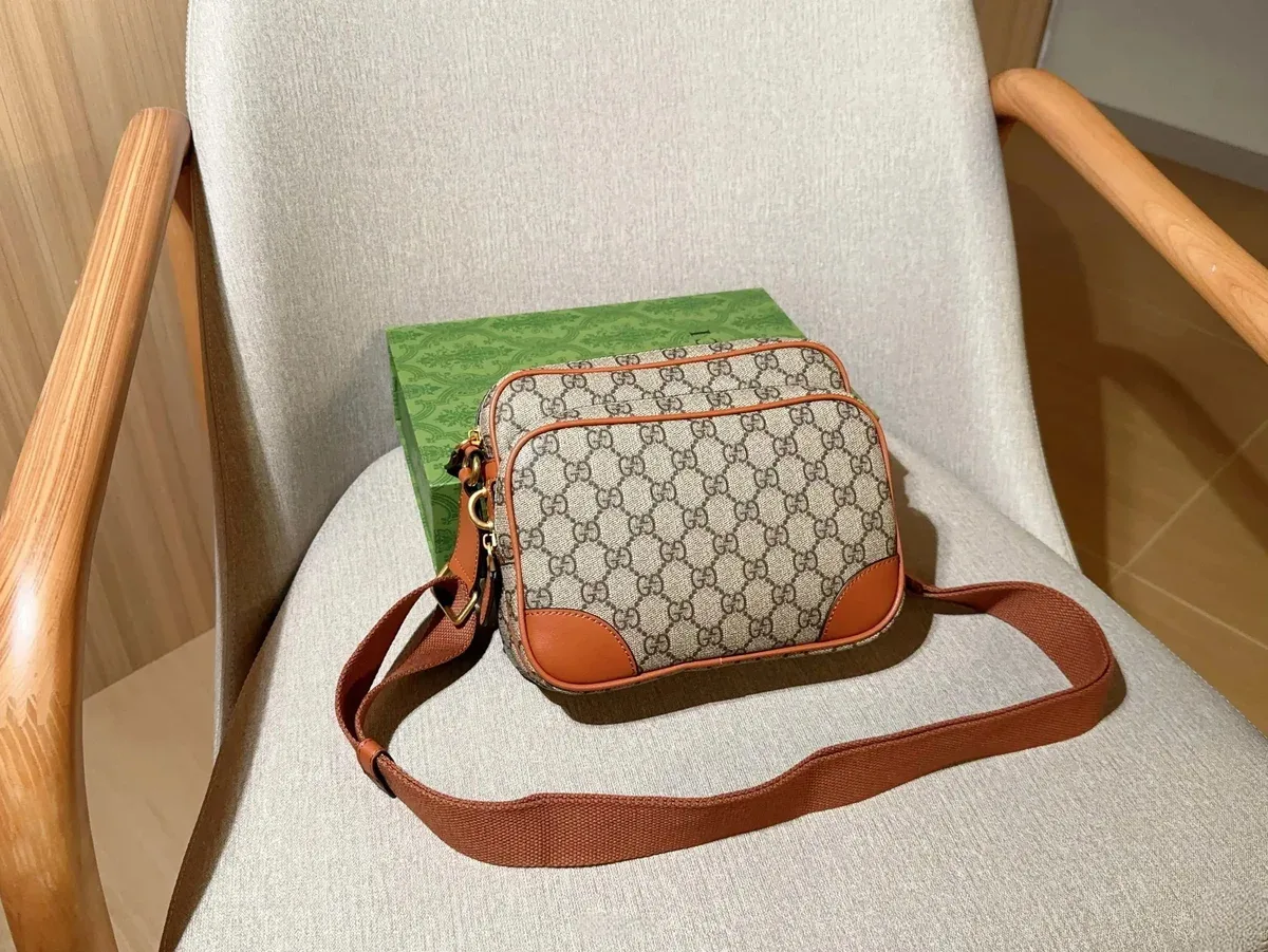 Gucci GG Supreme Beige & Brown Crossbody Bag