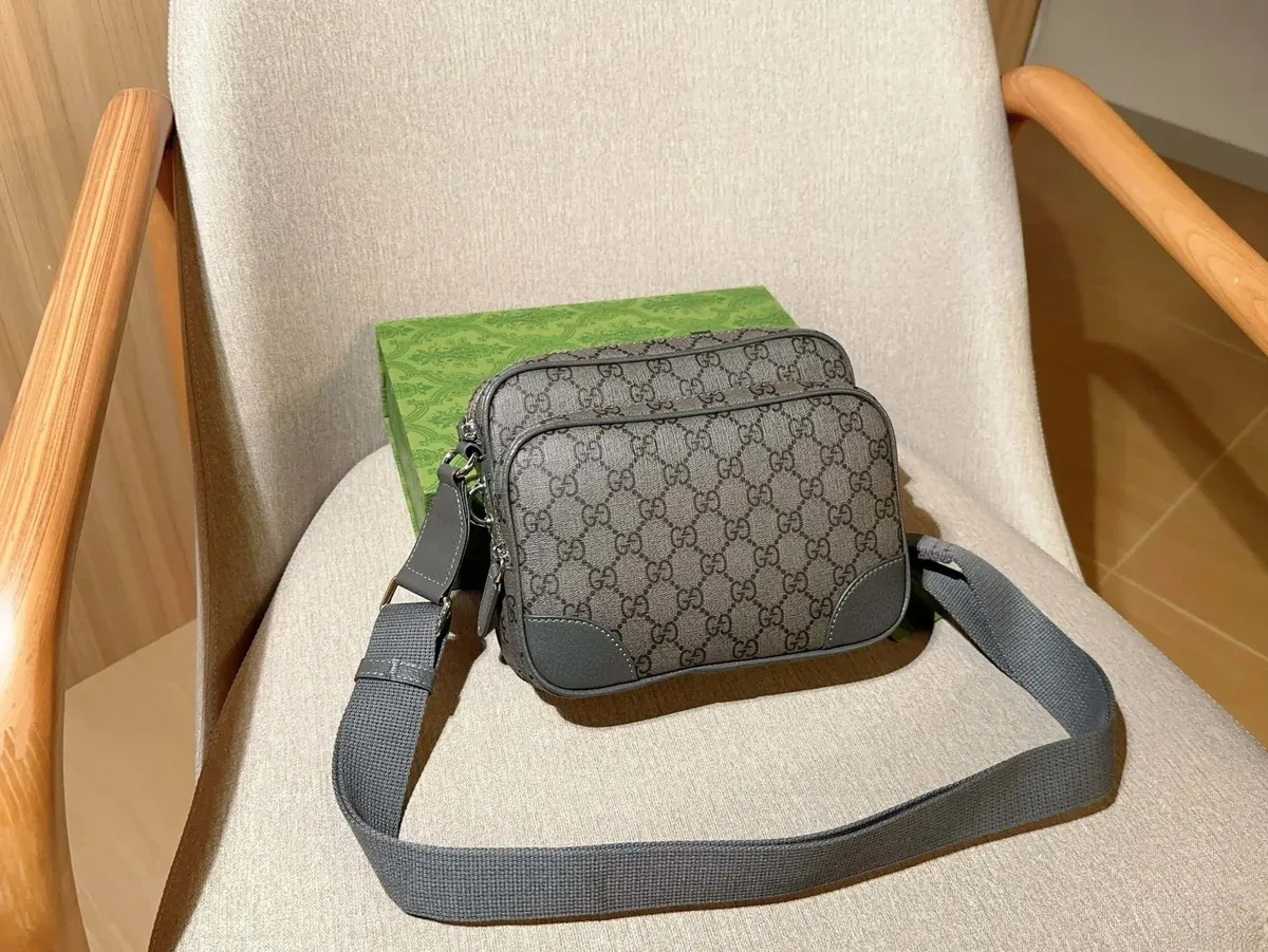 Gucci GG Supreme Monogram Crossbody Bag Dark Brown