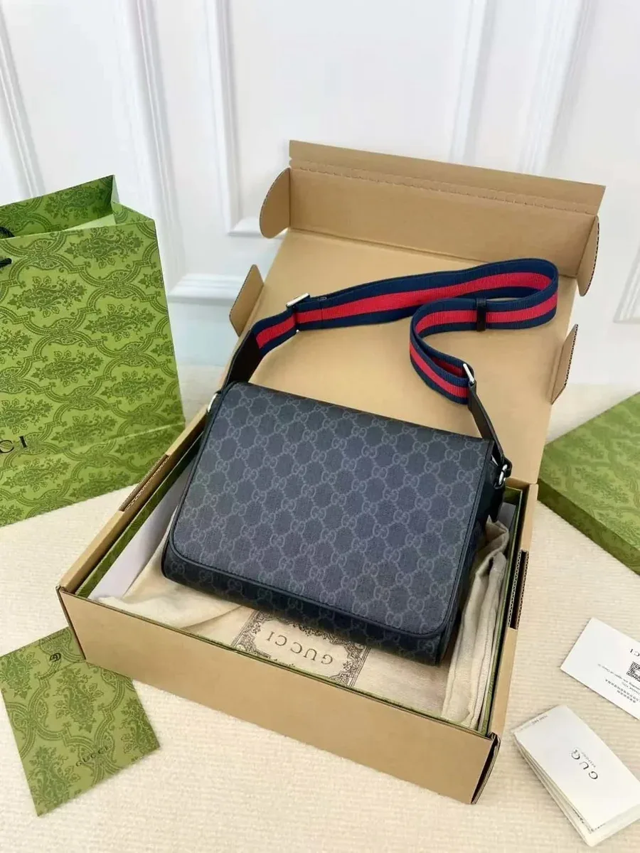 Gucci GG Supreme Navy Blue Crossbody Bag