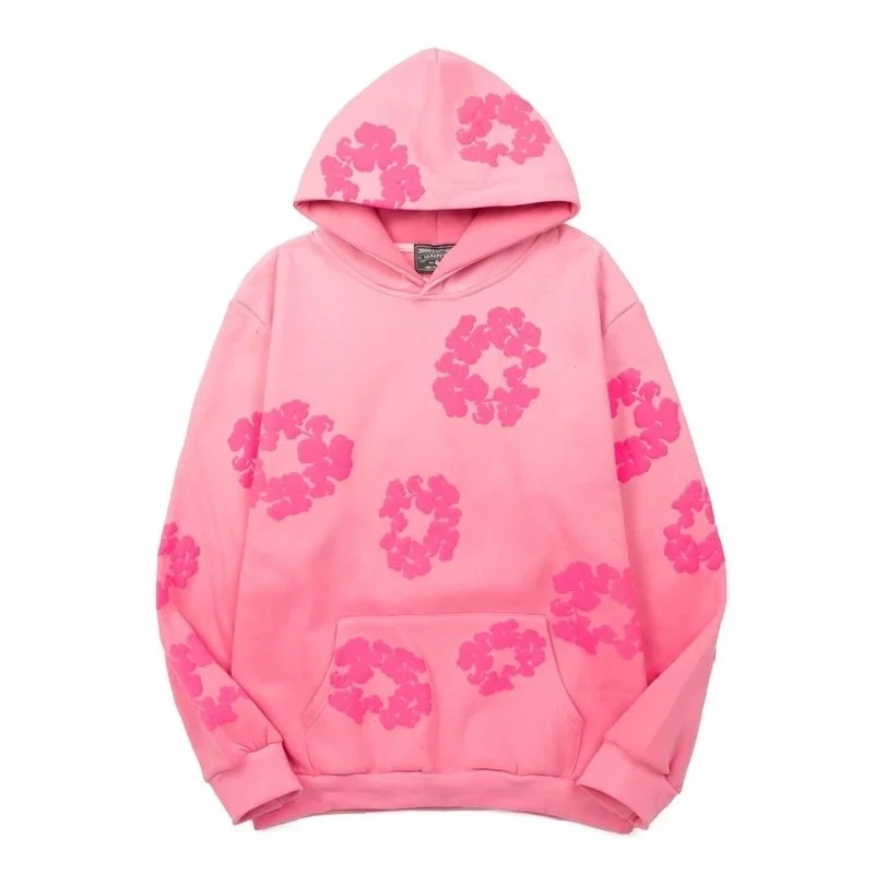 Pink Floral Print Oversized Hoodie