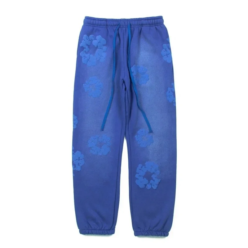 Blue Floral Print Sweatpants