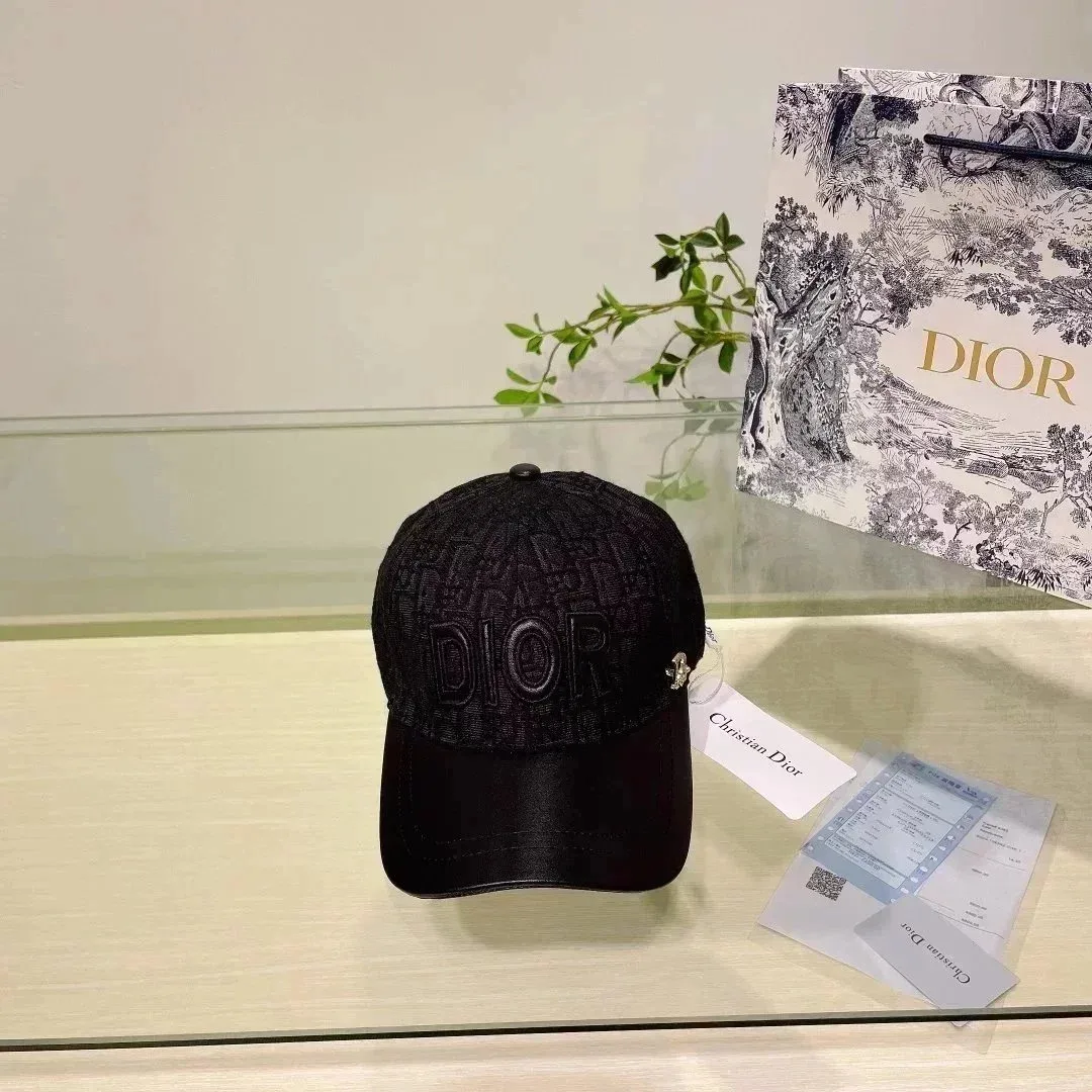 Dior Black Monogram Cap Headwear