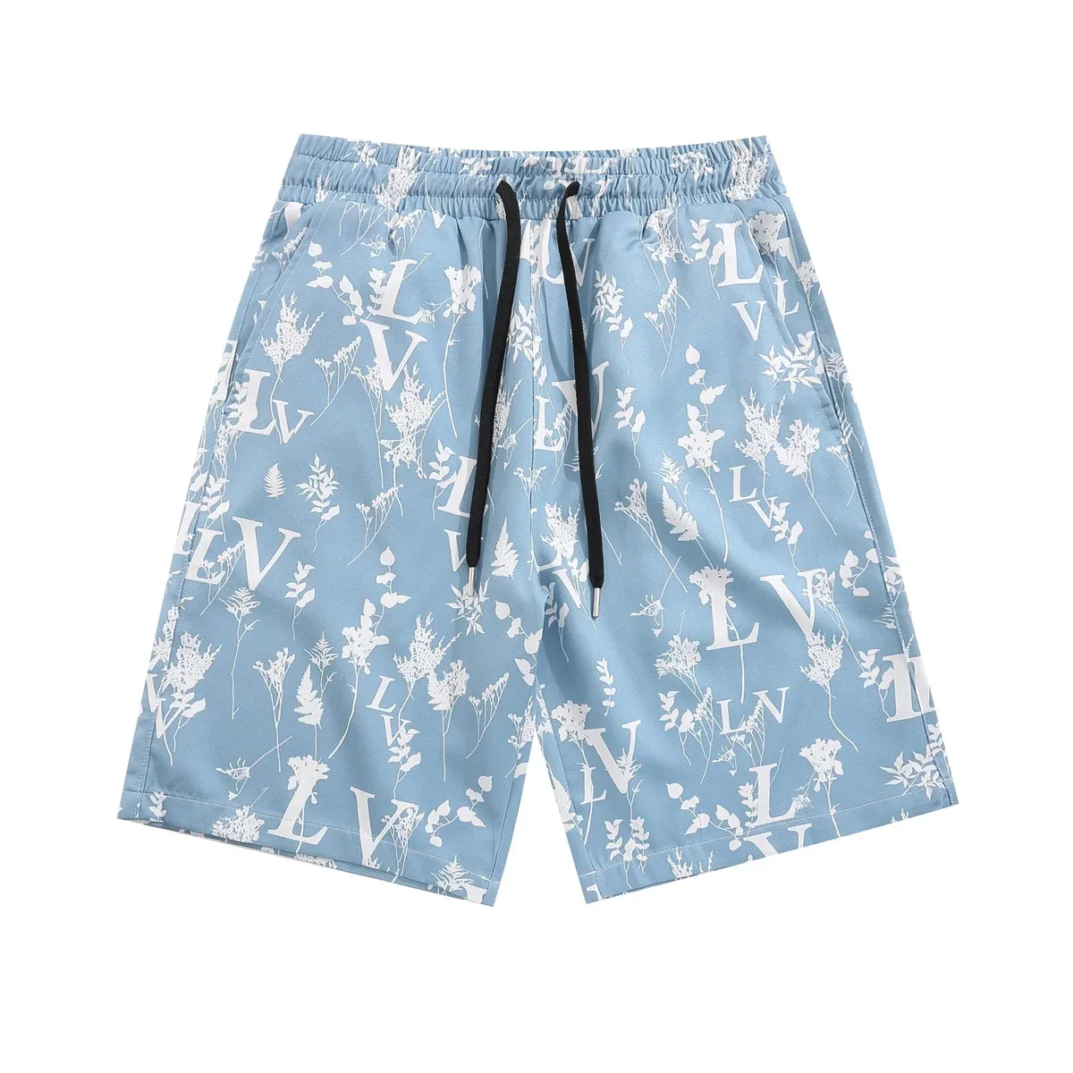 Unknown Brand Floral LV Print Shorts 26 Blue White
