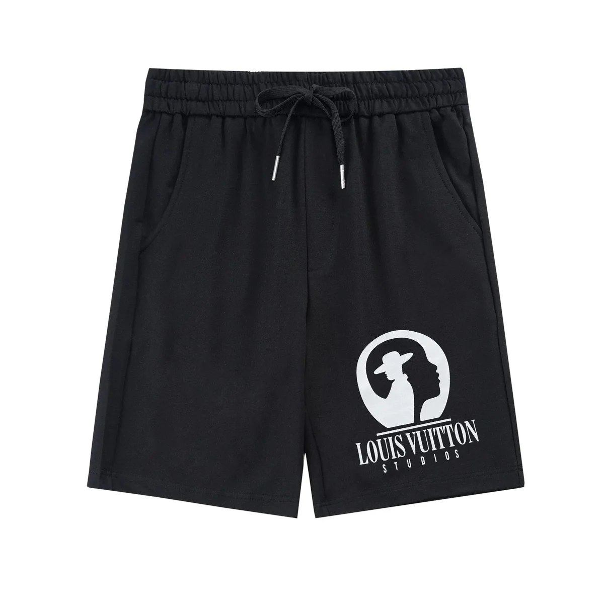Louis Vuitton Studios Black Logo Print Shorts