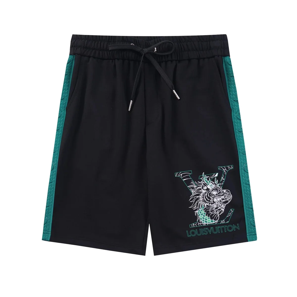 Louis Vuitton Dragon Print Black & Green Shorts