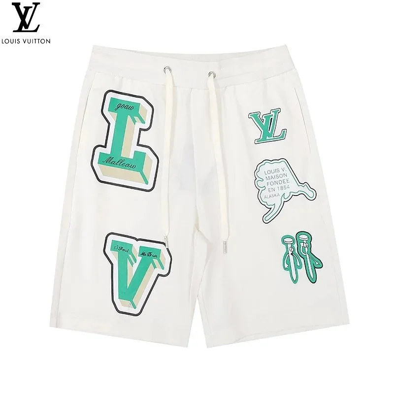 Louis Vuitton White LV Patches Shorts