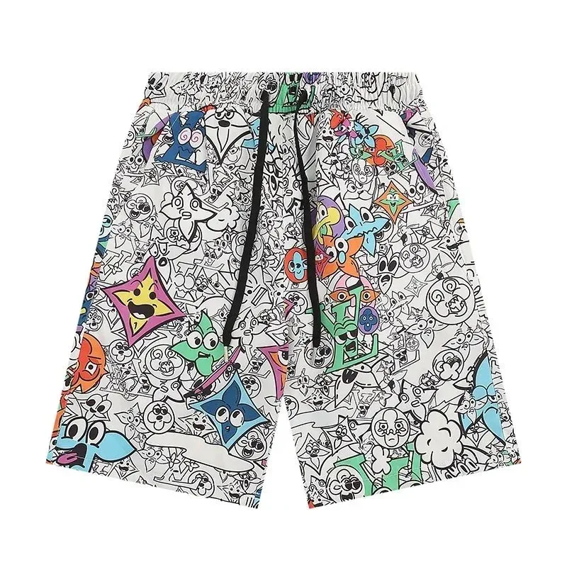 Unisex Printed Shorts 22 Black彩 Casual Shorts