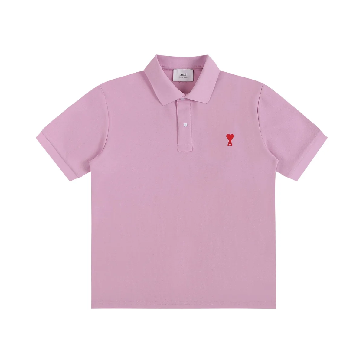 AMI Pink '18 Small Hearts' Polo Shirt