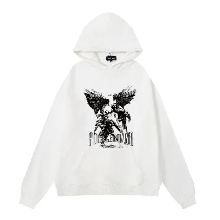 Purple Brand P001 White Graphic Hoodie