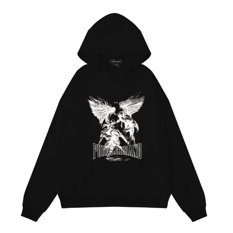 Purple Brand P001 Black Angel Graphic Hoodie