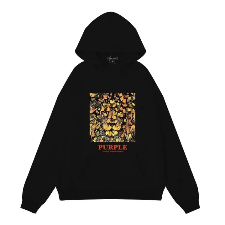 Black 'Purple' Art Print Hoodie