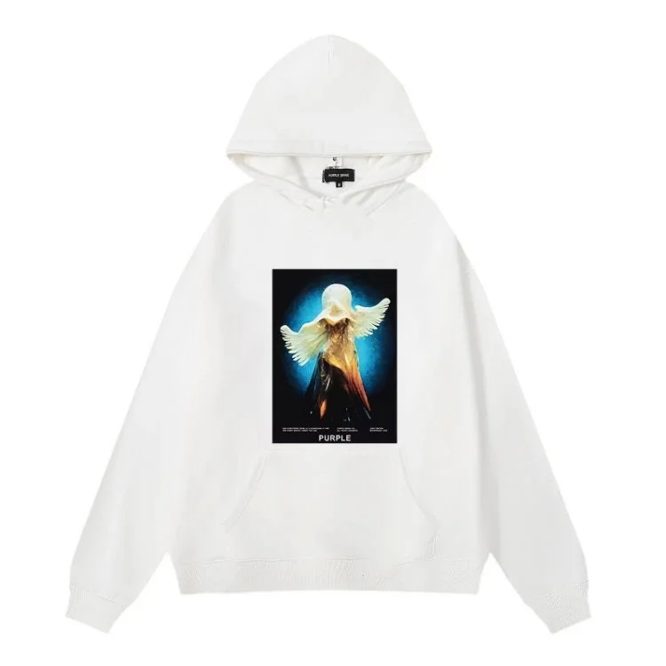White Angel Print Hoodie