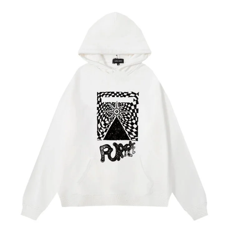 White 'Purge' Graphic Hoodie