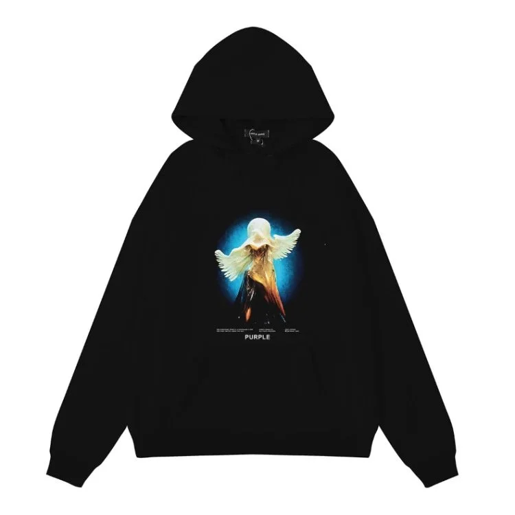 Purple Brand P001 Black Angel Hoodie