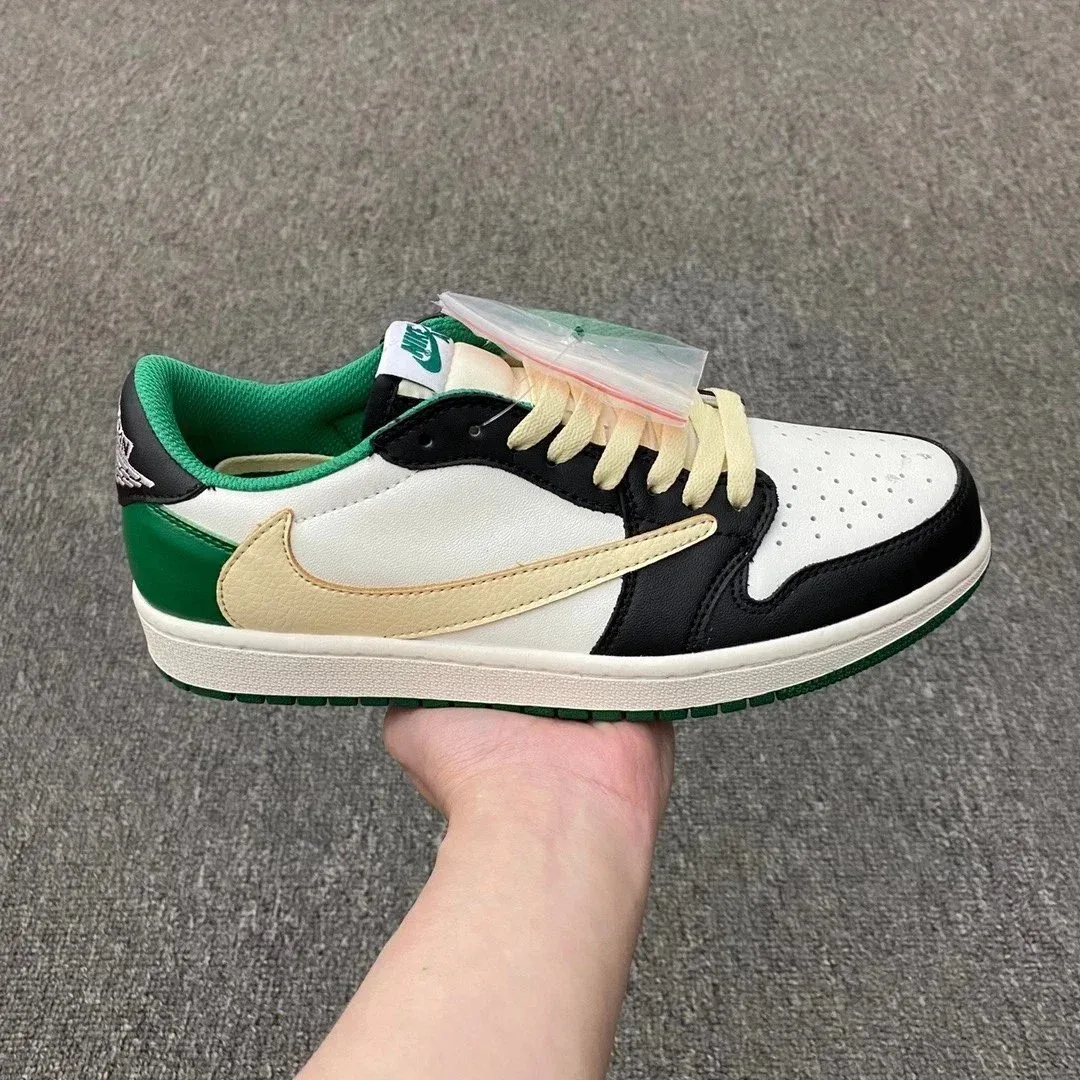 Nike Air Jordan 1 Low Sail/Green/Black Sneakers