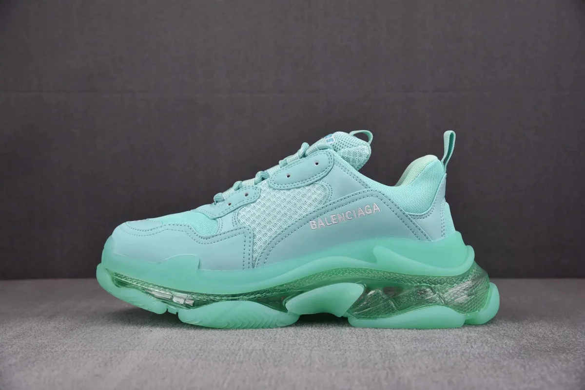 Balenciaga Triple S Clear Sole Mint Green Sneakers