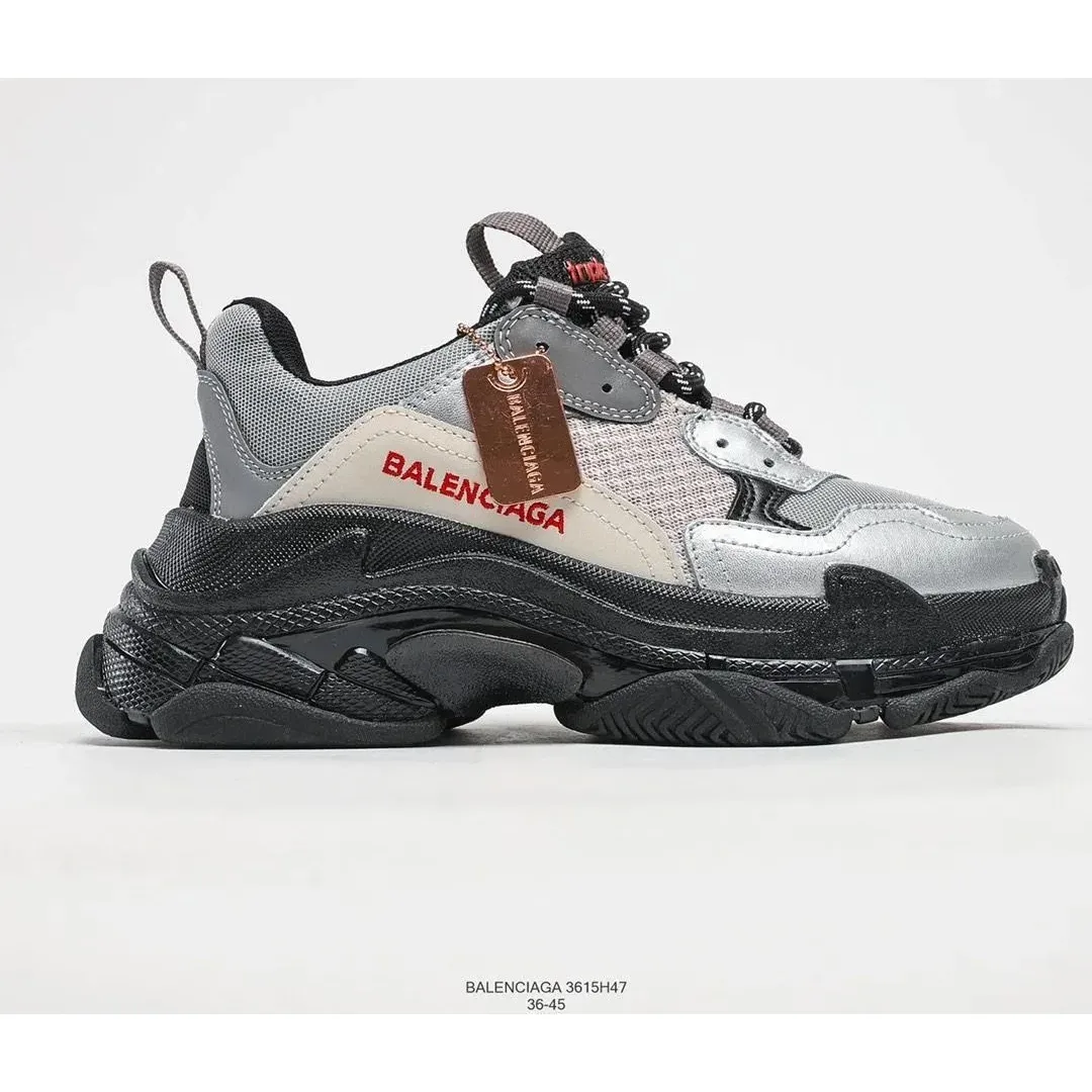 Balenciaga Triple S 08 Silver Black Sneakers